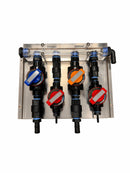 4 Port-Clear Acrylic Soft Wash Mixing Proportioner with Precision Flow Valves