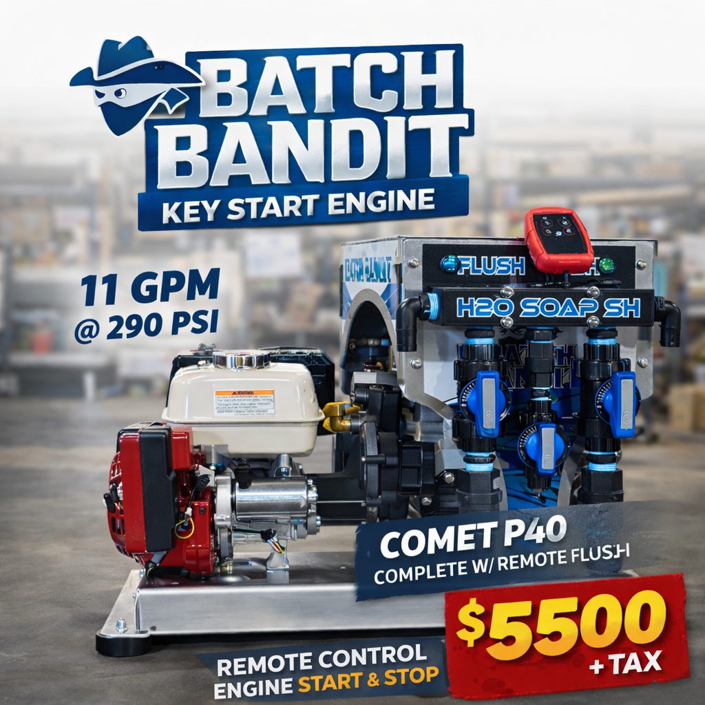 BATCH BANDIT, E-START 11 GPM @ 290 PSI HONDA, COMET P40 COMPLETE W/REM