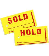 Sold/hold key tags
