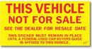This Vehicle Not for Sale